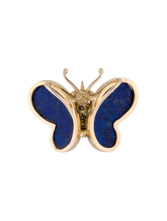 Pendant 14K Lapis Lazuli & Diamond Butterfly Pendant