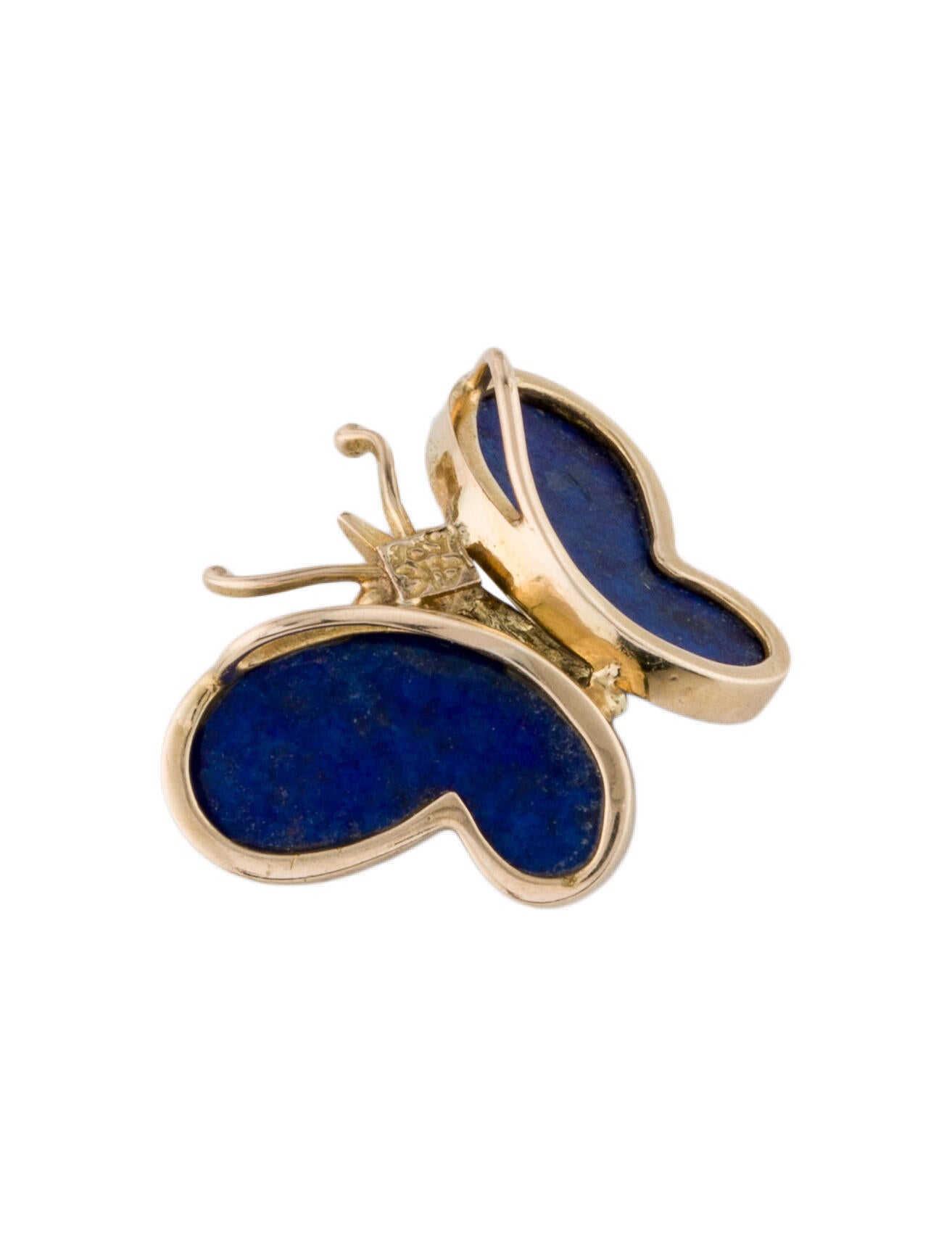 Pendant 14K Lapis Lazuli & Diamond Butterfly Pendant