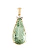 Pendant 14K 40.43ctw Prasiolite & Diamond Teardrop Pendant