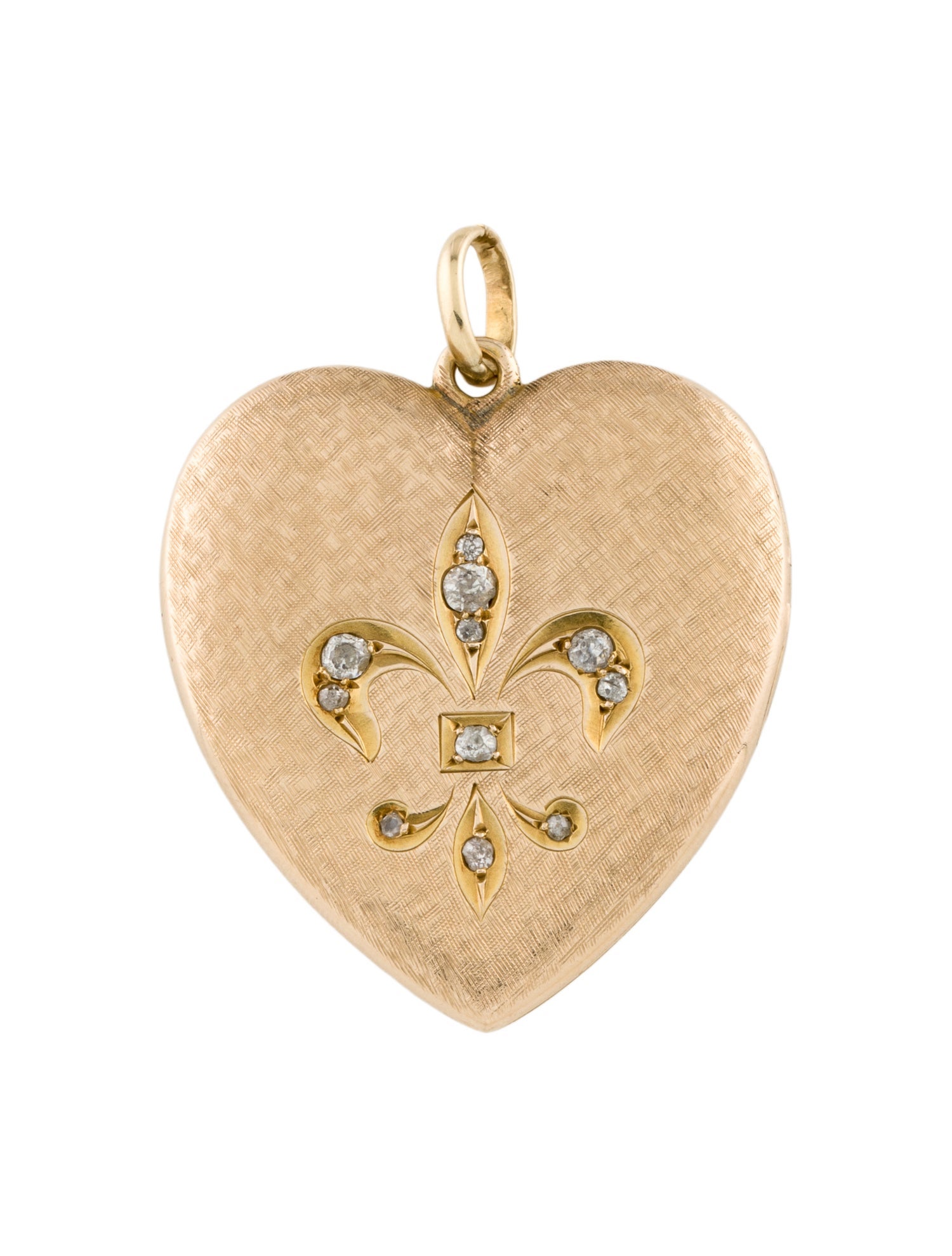 Pendant Vintage 10K Diamond Heart Locket Pendant