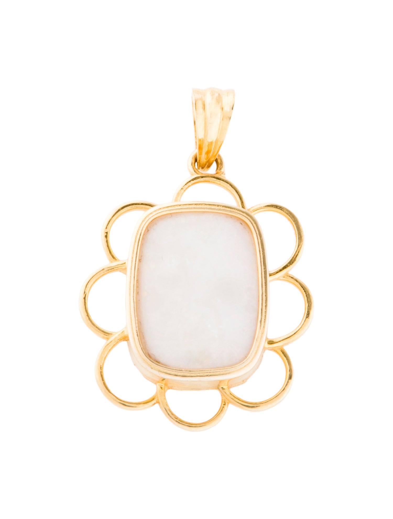 Pendant 14K 6.53ct Opal Flower Pendant