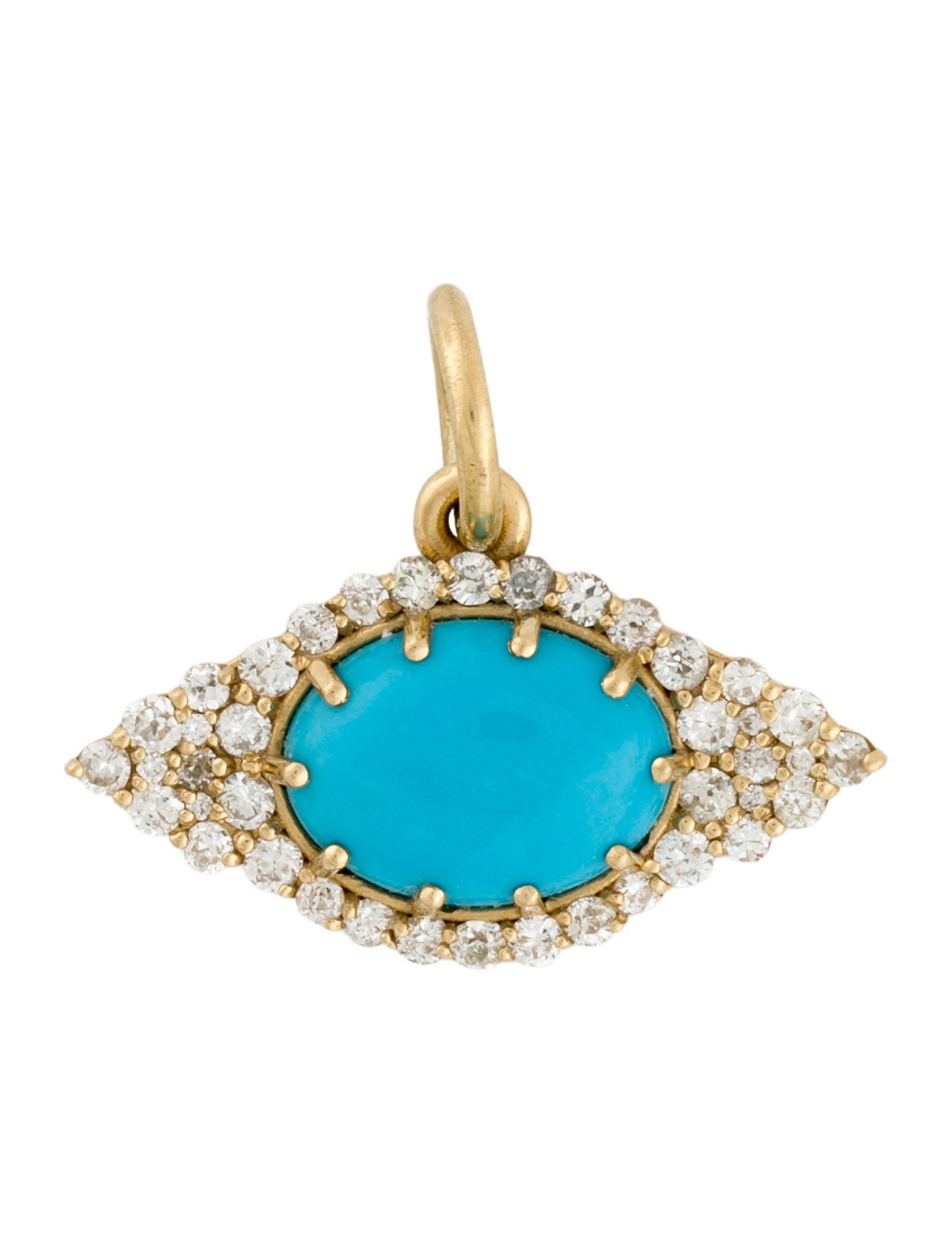 Pendant 18K 1.43ctw Diamond & Turquoise Bluest Eye Pendant