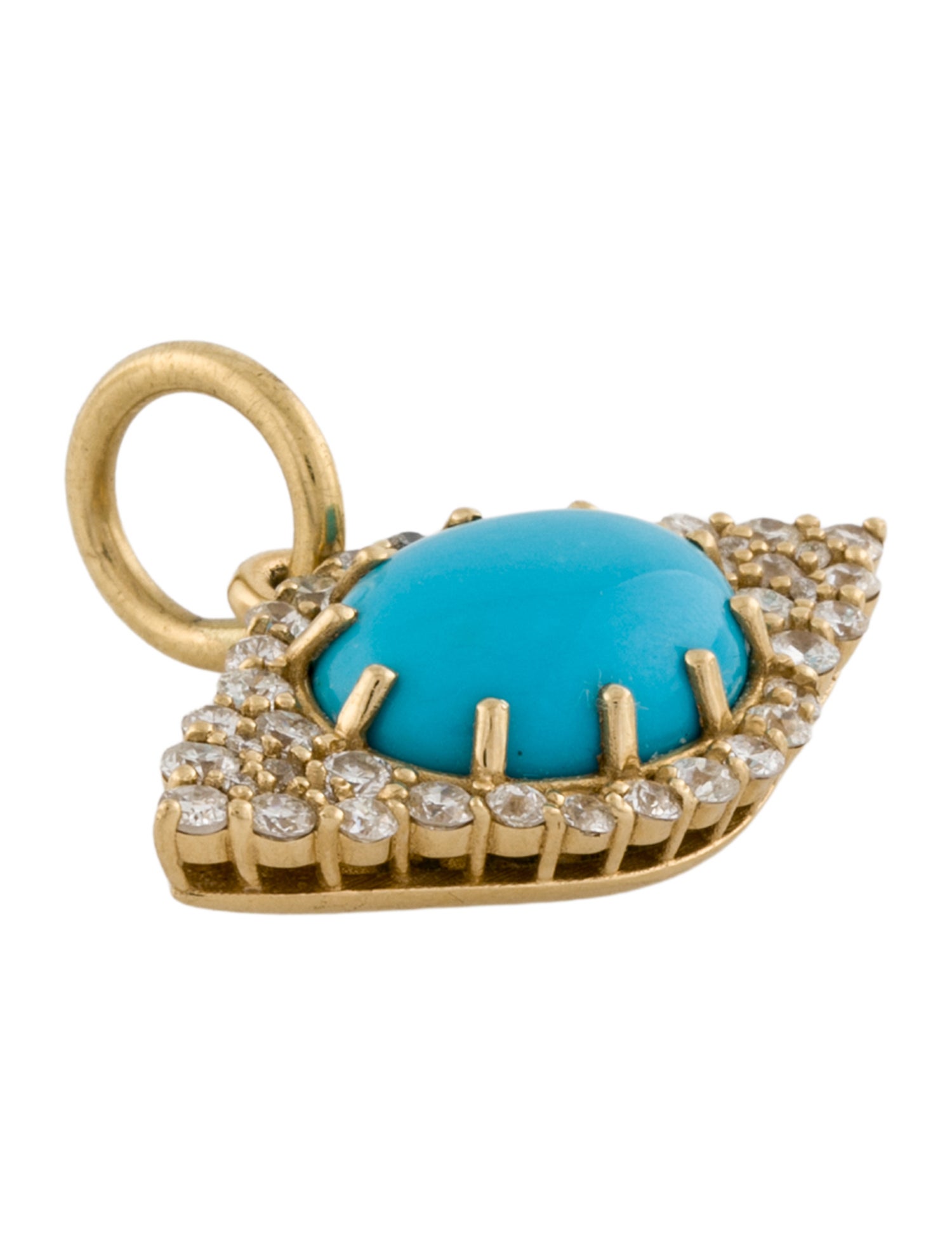 Pendant 18K 1.43ctw Diamond & Turquoise Bluest Eye Pendant