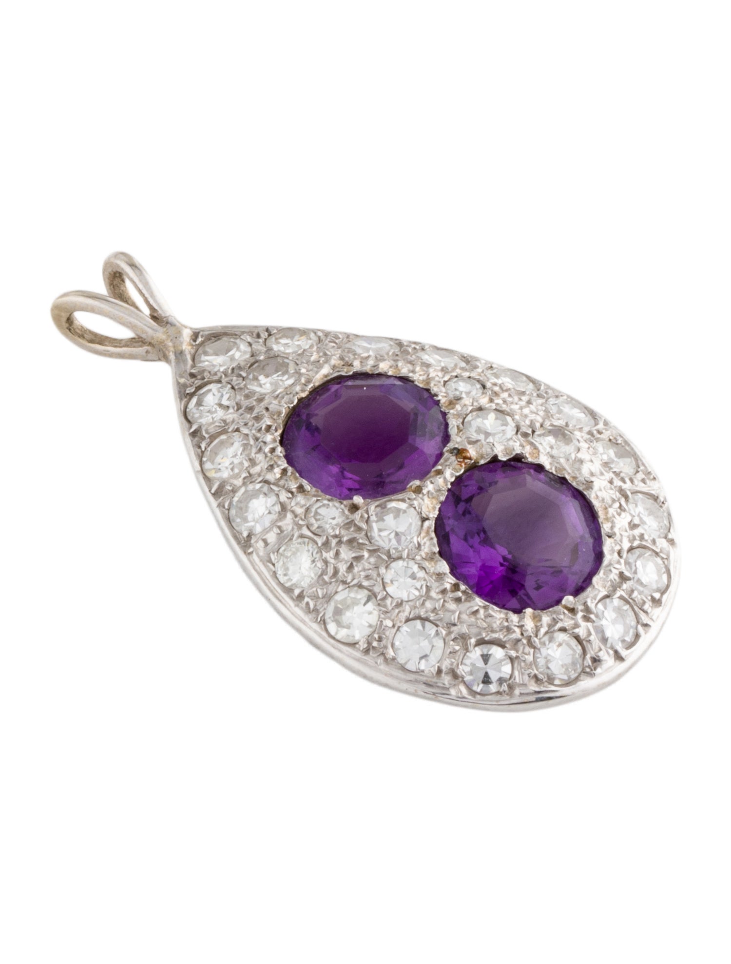 Pendant 14K Amethyst & Diamond Pendant
