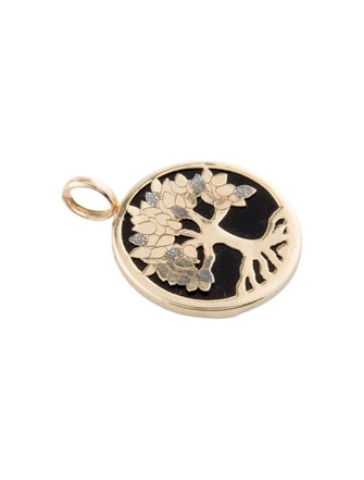 Pendant 14K Onyx Tree of Life Pendant