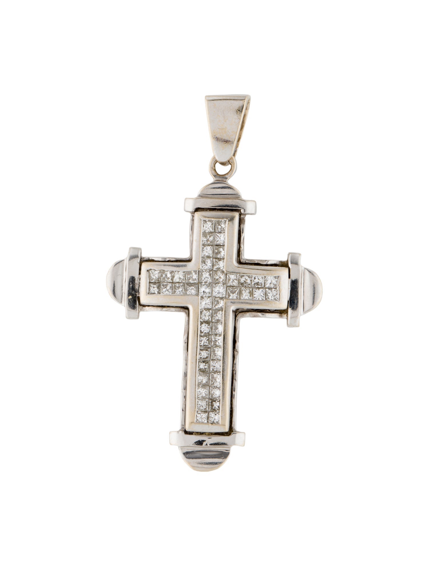 Pendant 18K 1.44ctw Diamond Cross
