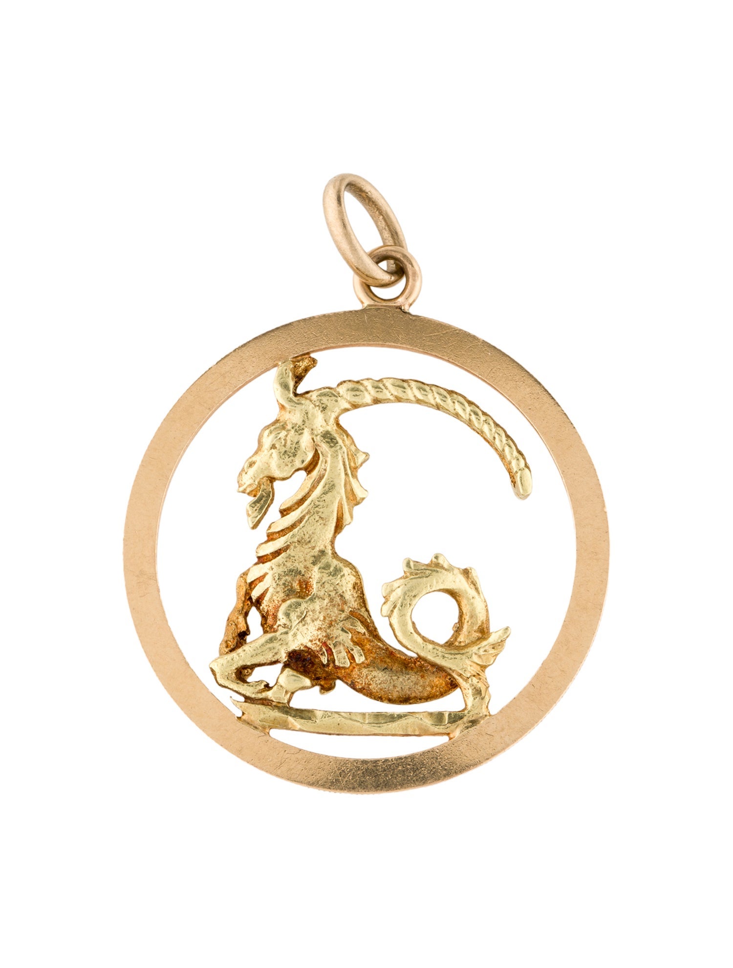Pendant 18K Goat Pendant w/14K Bail