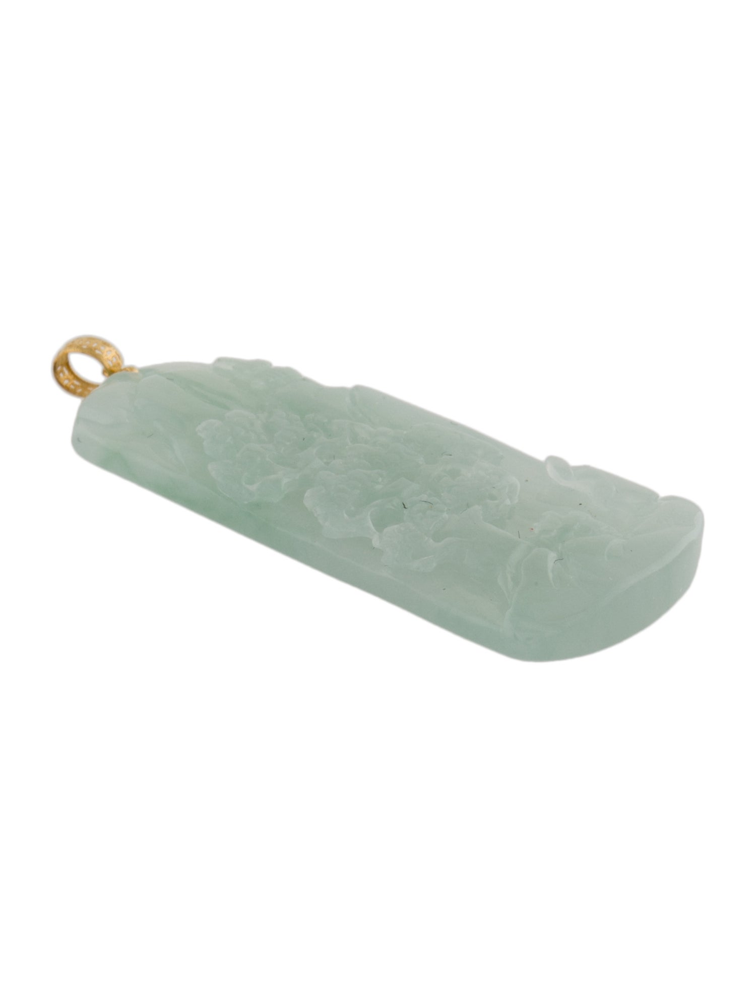 Pendant 18K Carved Jadeite Trees