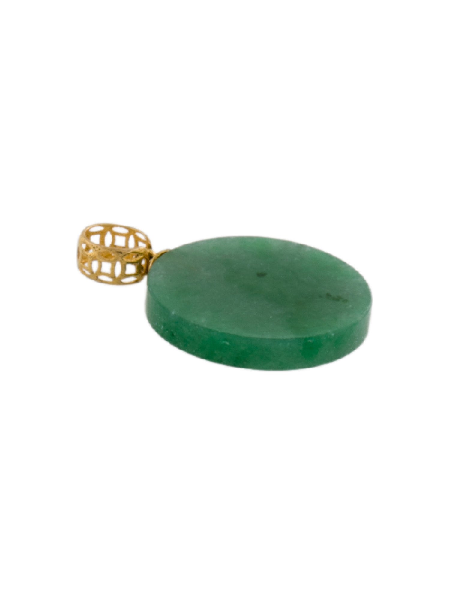 Pendant 18K Dyed Jadeite Disc