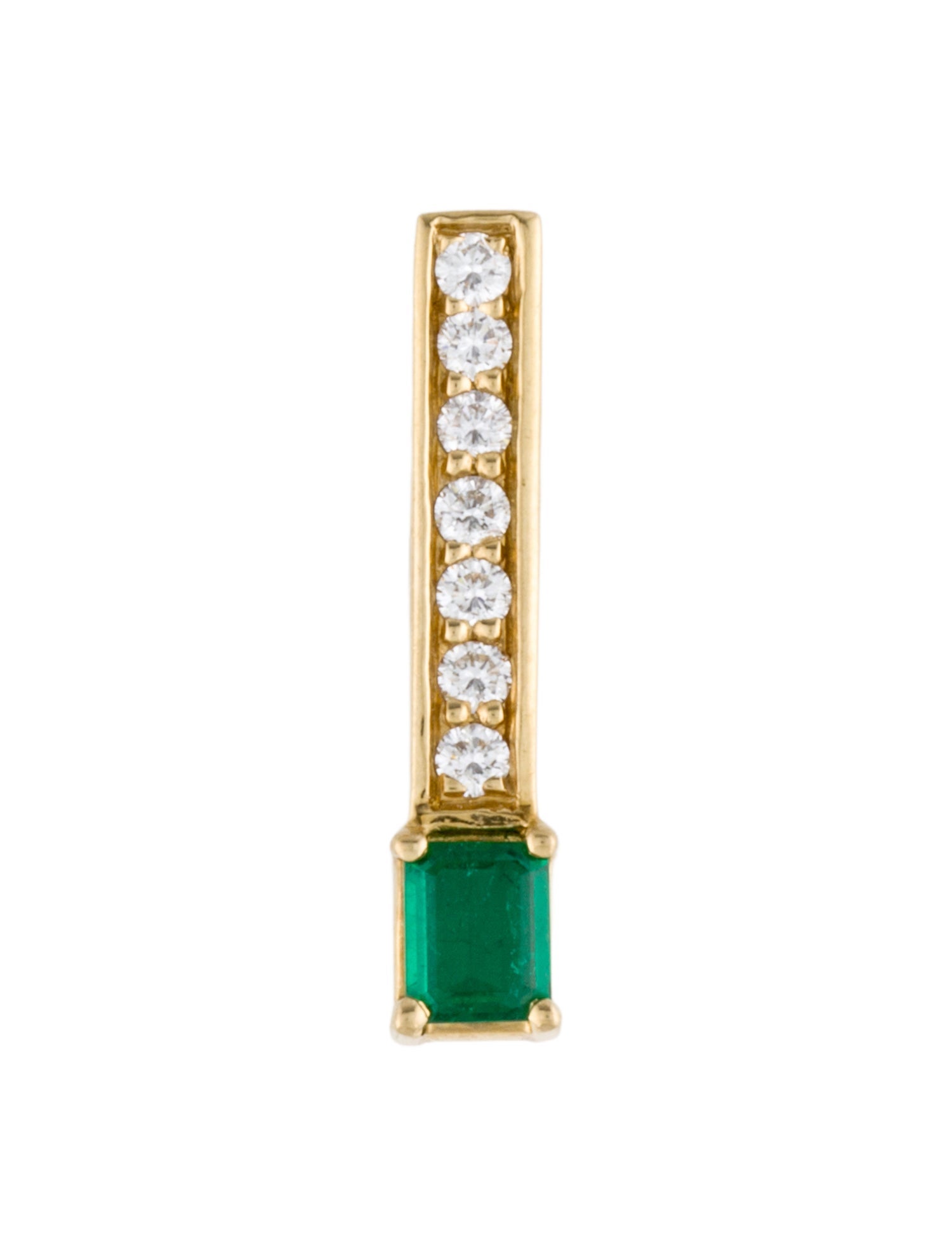 Pendant 18K Emerald & Diamond Drop Pendant