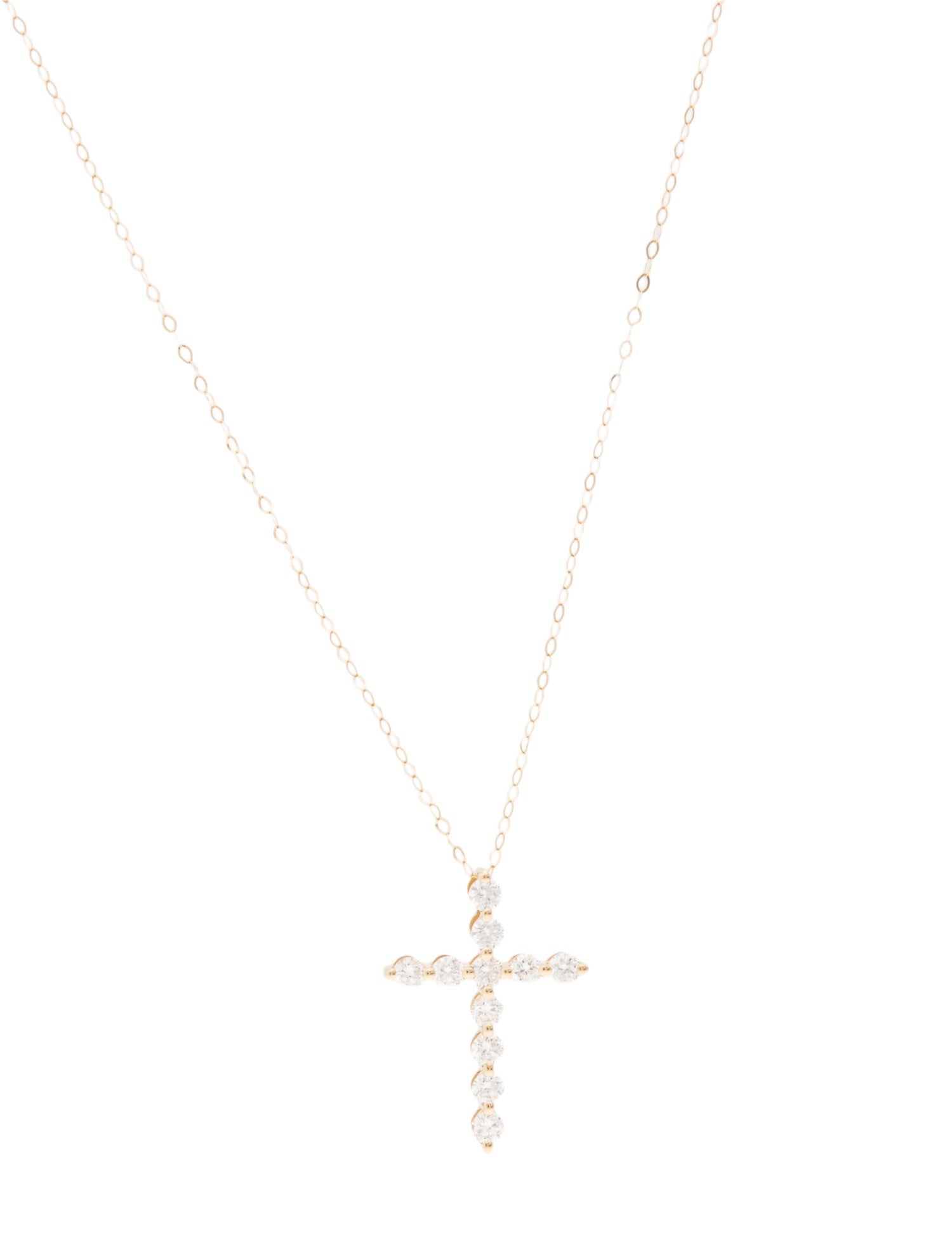 Pendant 14K Lab-Grown Diamond Cross Pendant Necklace