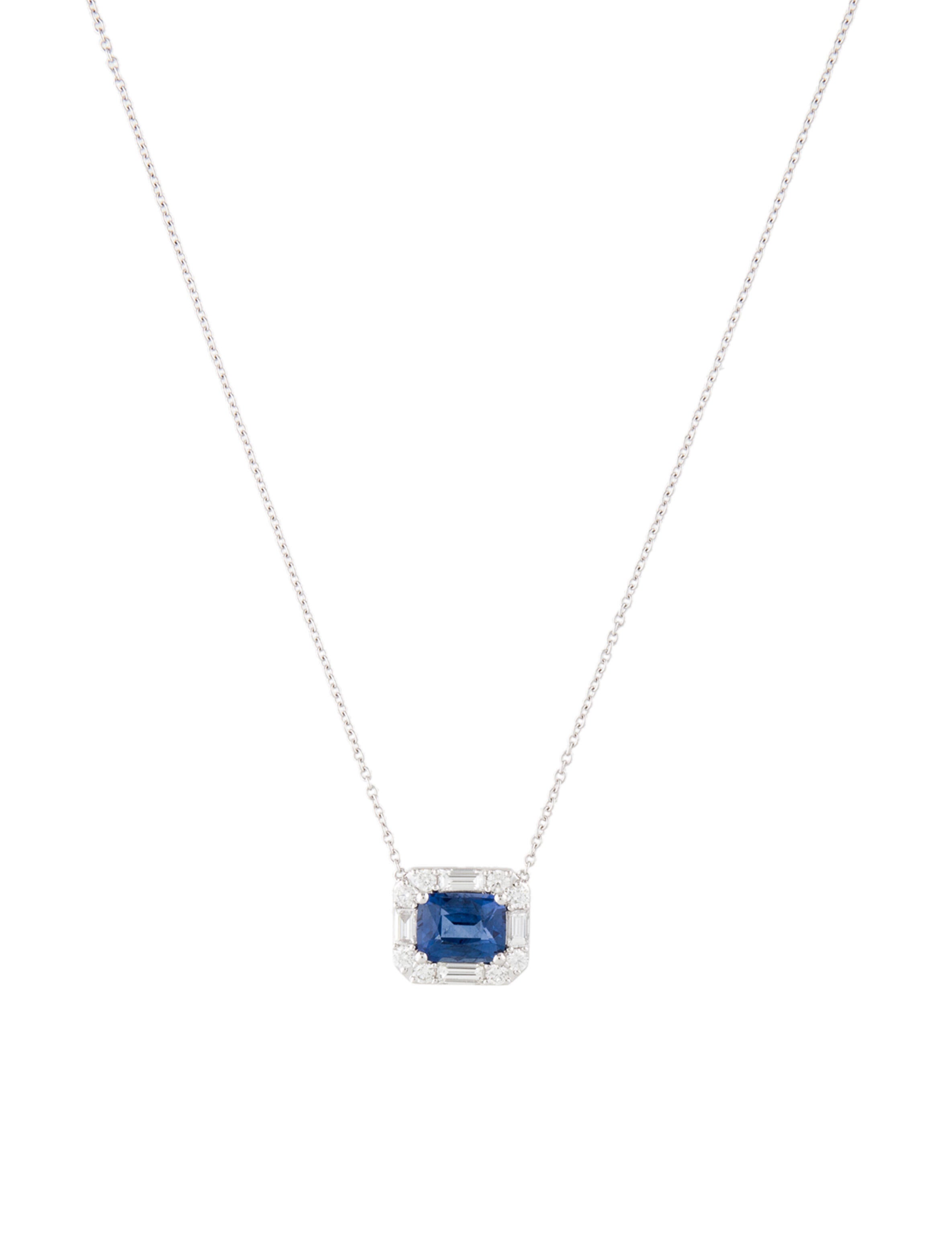 Pendant 18K 2.67ct Sapphire & Diamond Necklace