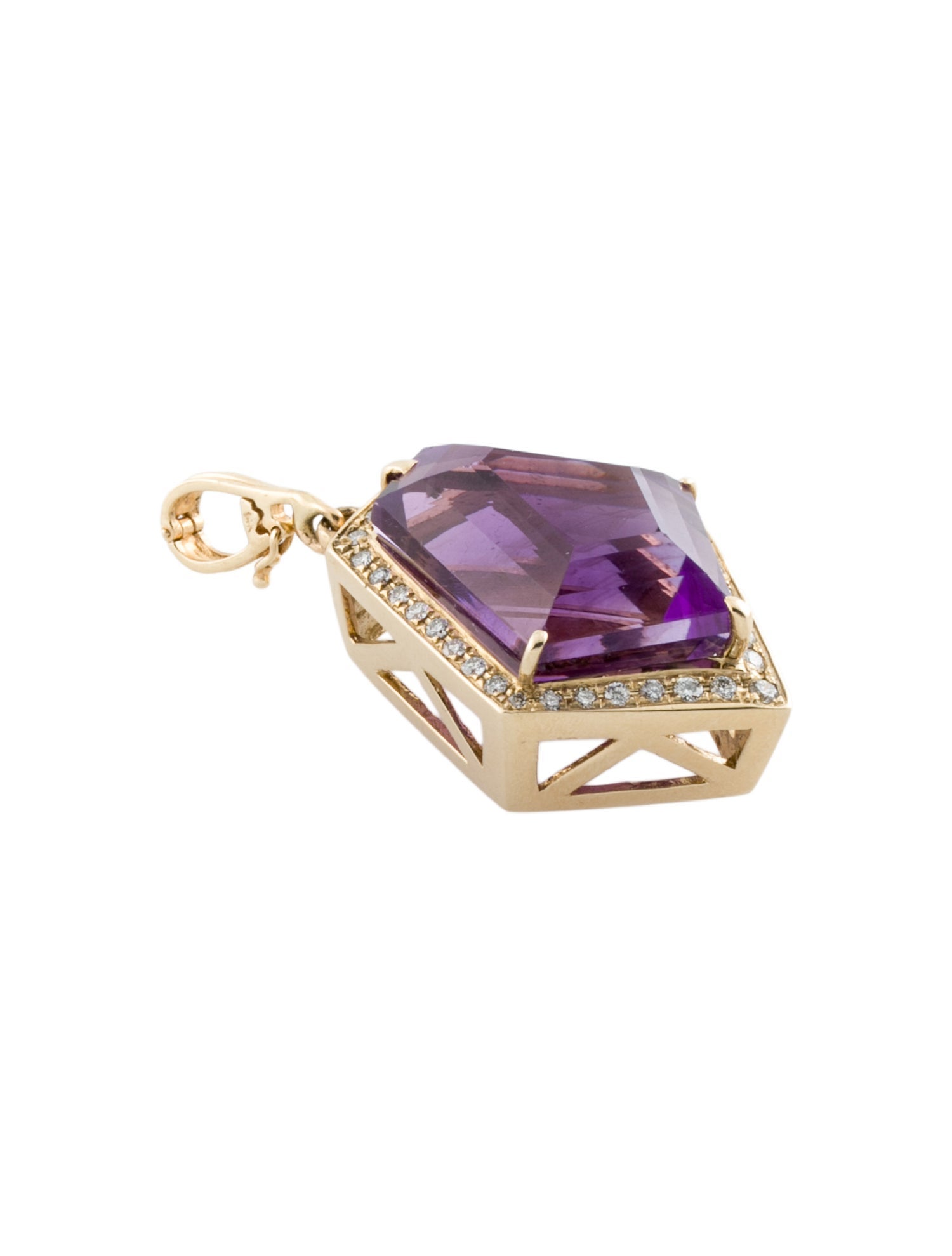 Pendant 14K Amethyst & Diamond Enhancer