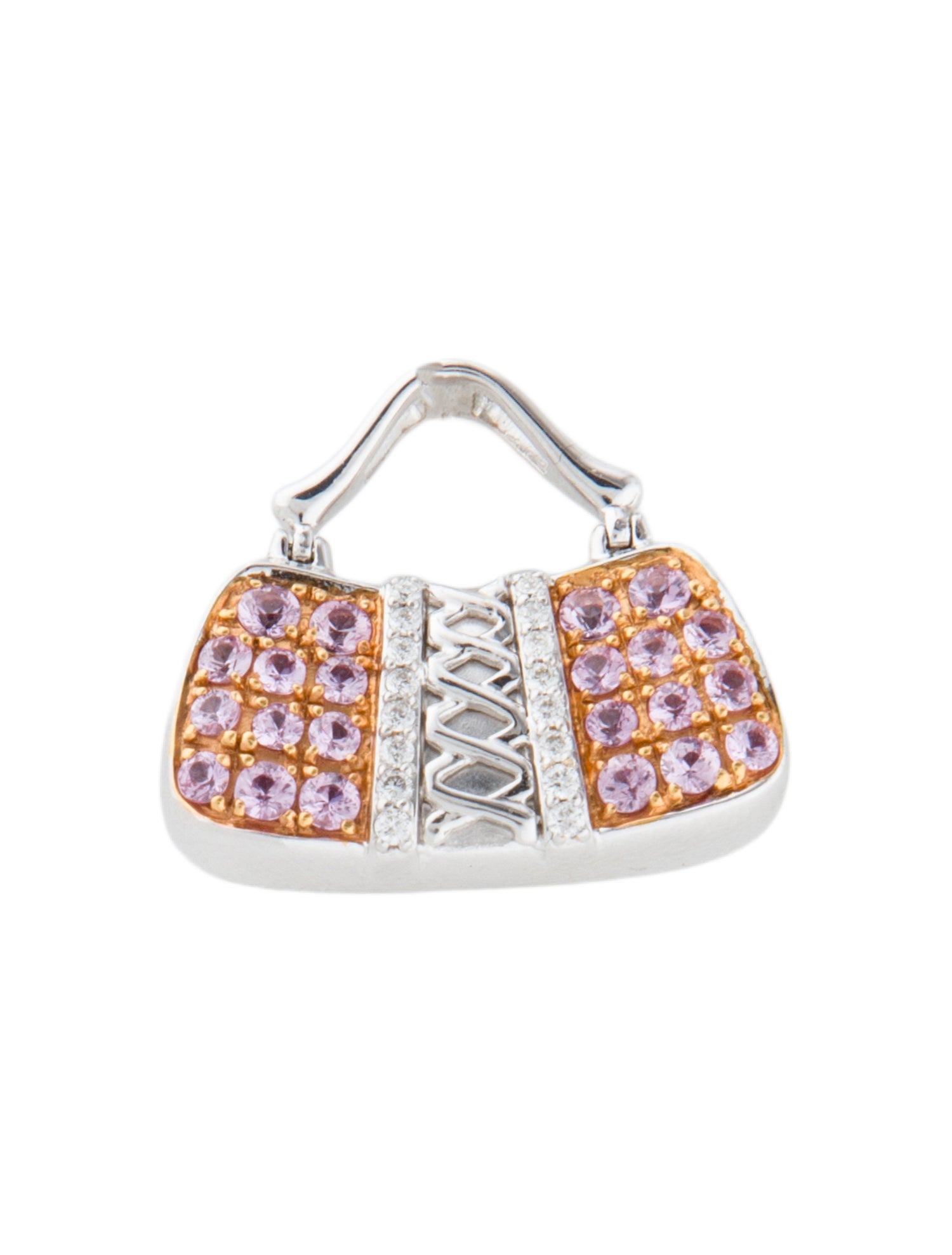 Pendant Mirabelle 18K Pink Sapphire & Diamond Purse