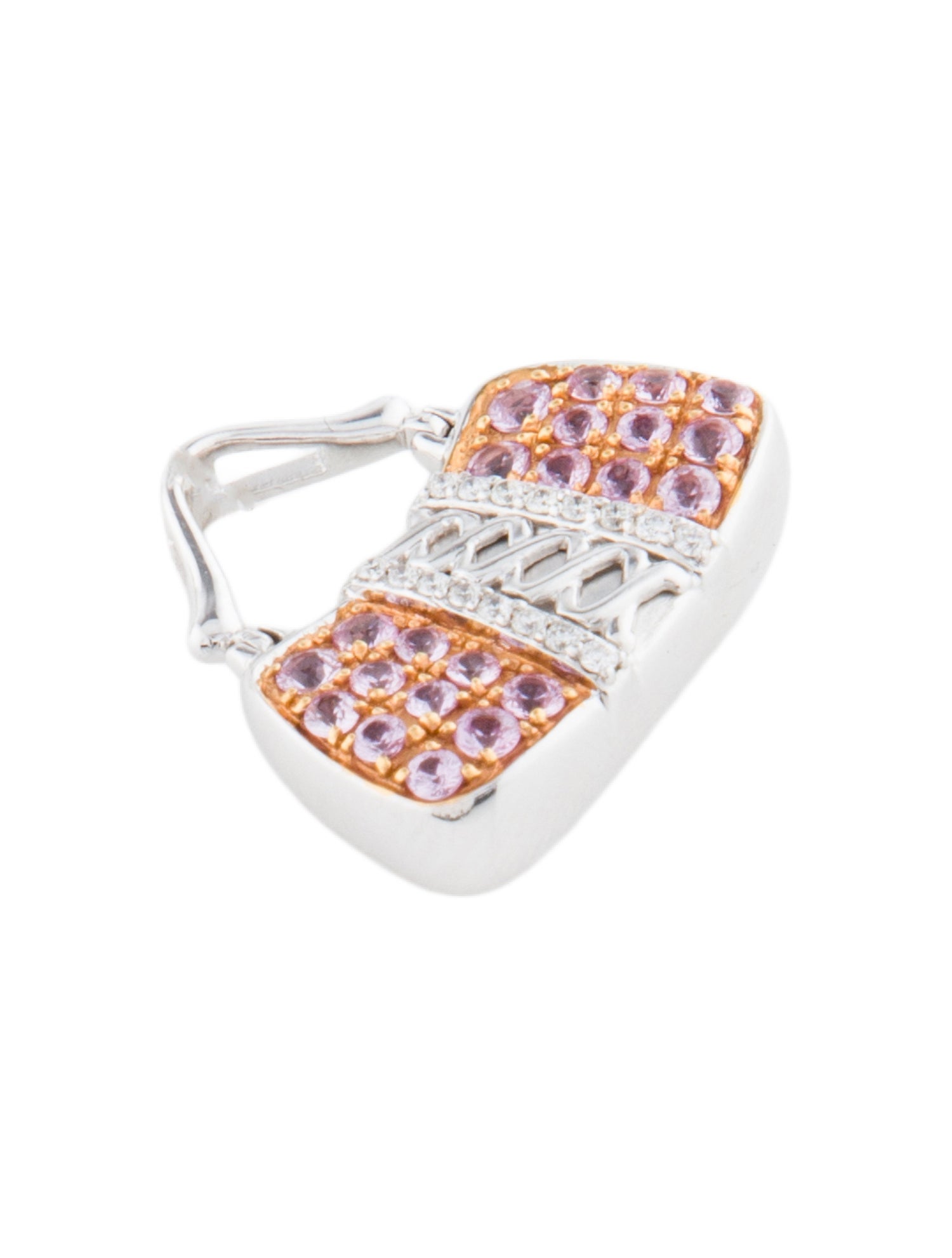 Pendant Mirabelle 18K Pink Sapphire & Diamond Purse