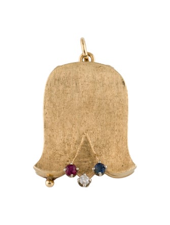 Pendant 14K Ruby Sapphire & Diamond Locket Pendant