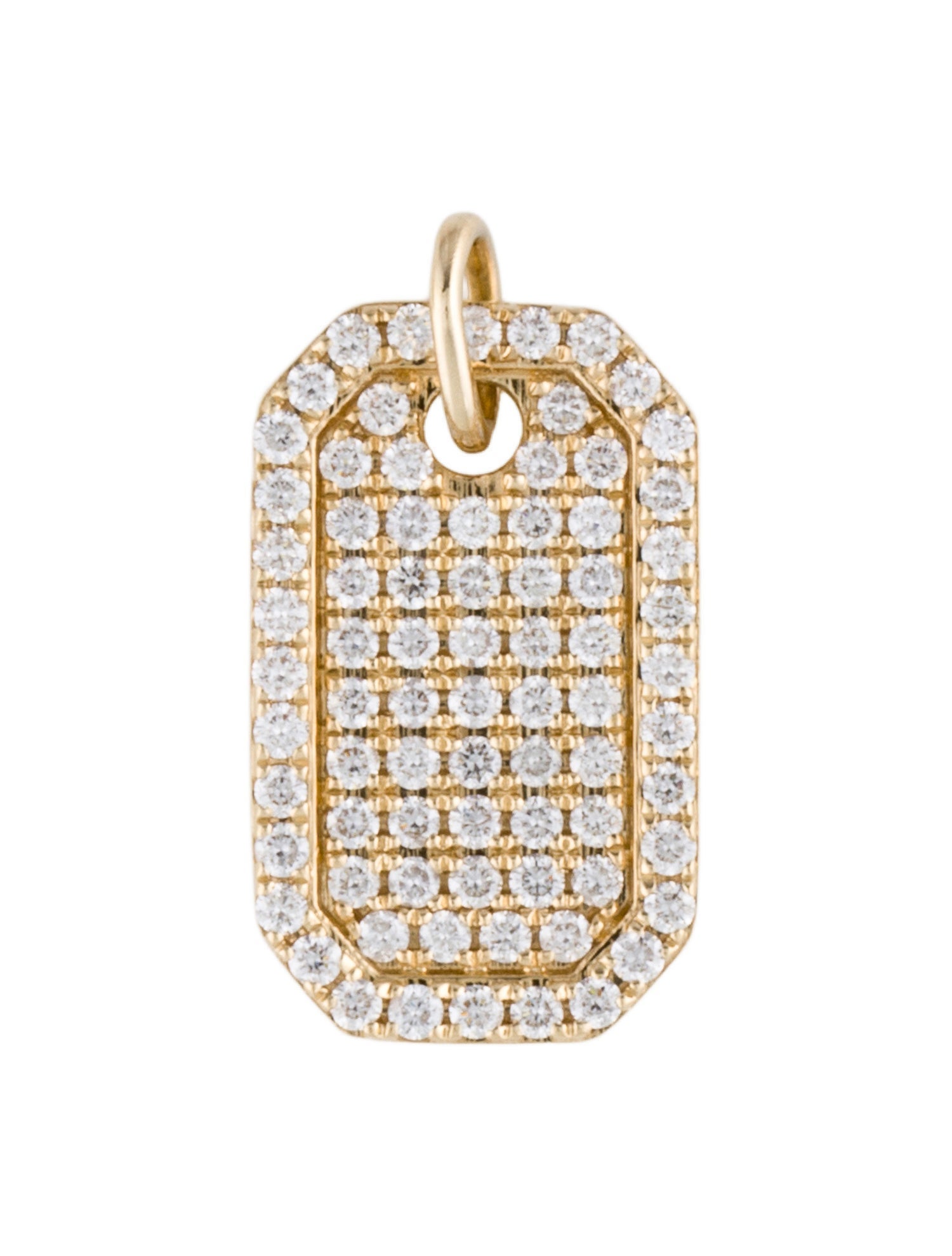 Pendant 14K Diamond Dog Tag Pendant