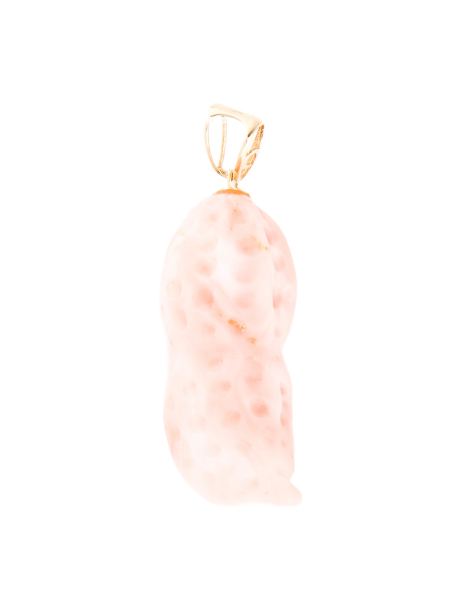 Pendant 18K Coral Peanut Pendant