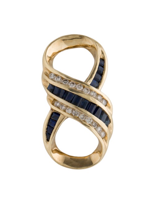 Pendant 14K Sapphire & Diamond Pendant