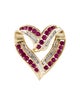 Pendant 14K 1.51cts Ruby & Diamond Heart Slide Pendant