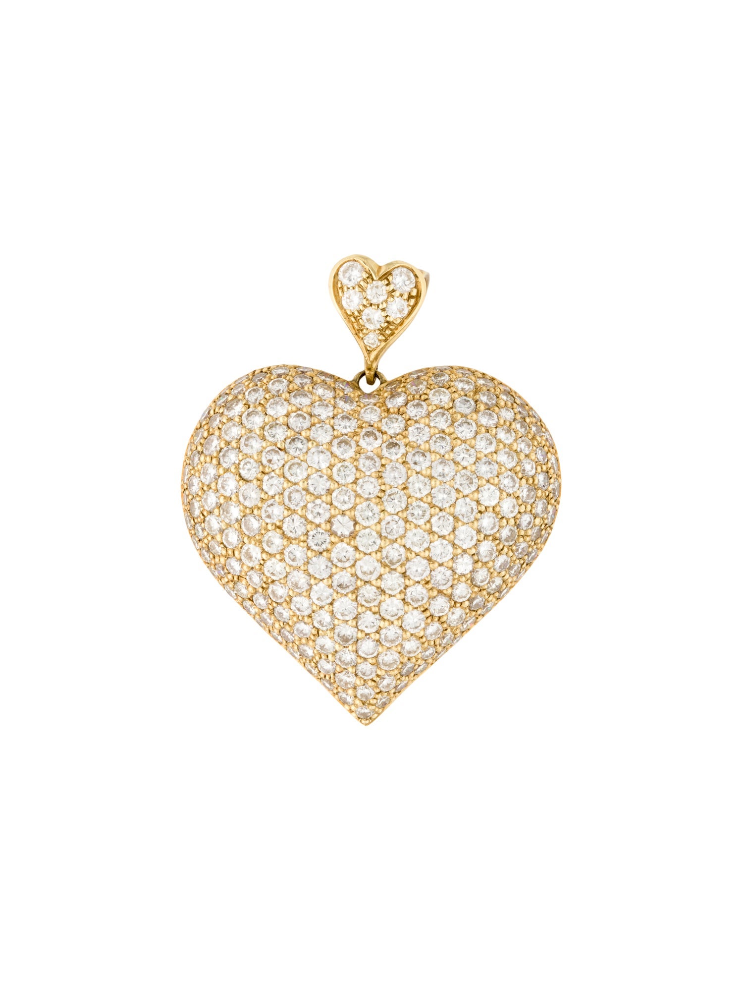 Pendant 18K 6.53ctw Diamond Pave Large Heart Pendant