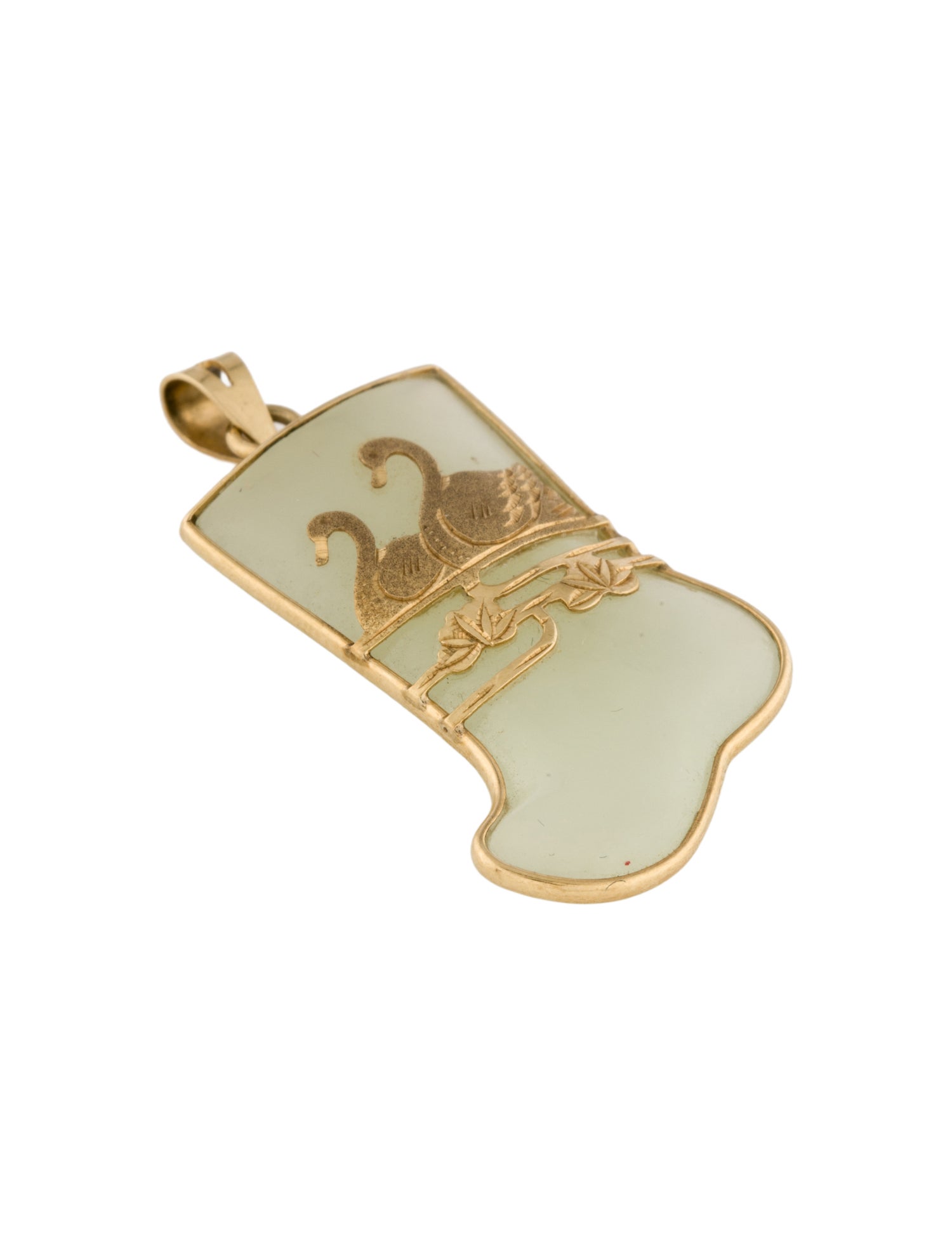 Pendant 14K Serpentine Swan