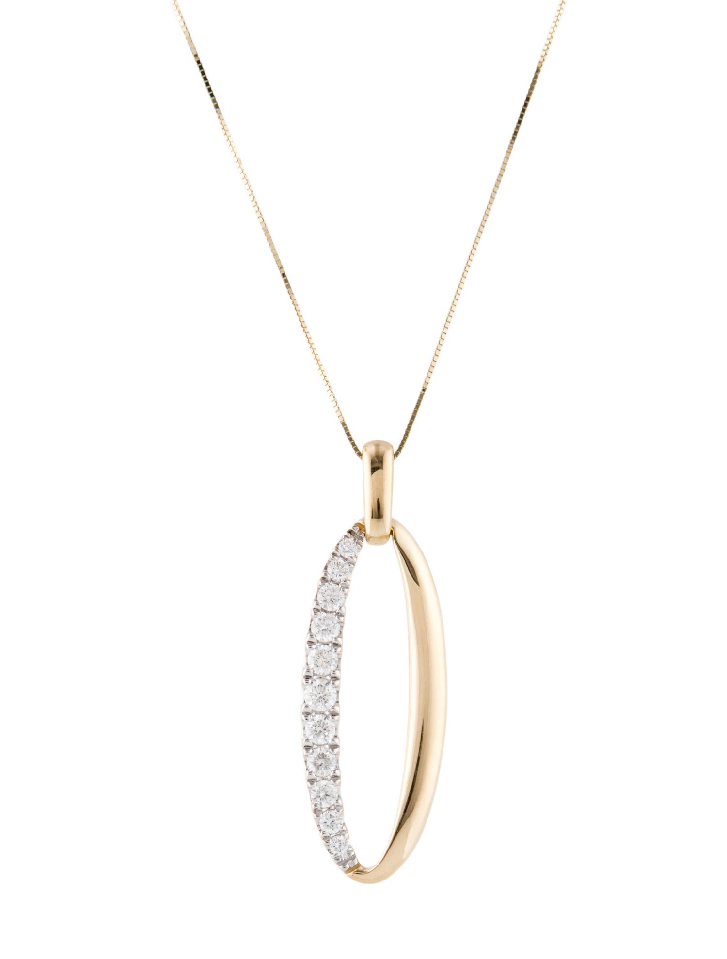 Pendant 14K Diamond Oval Necklace