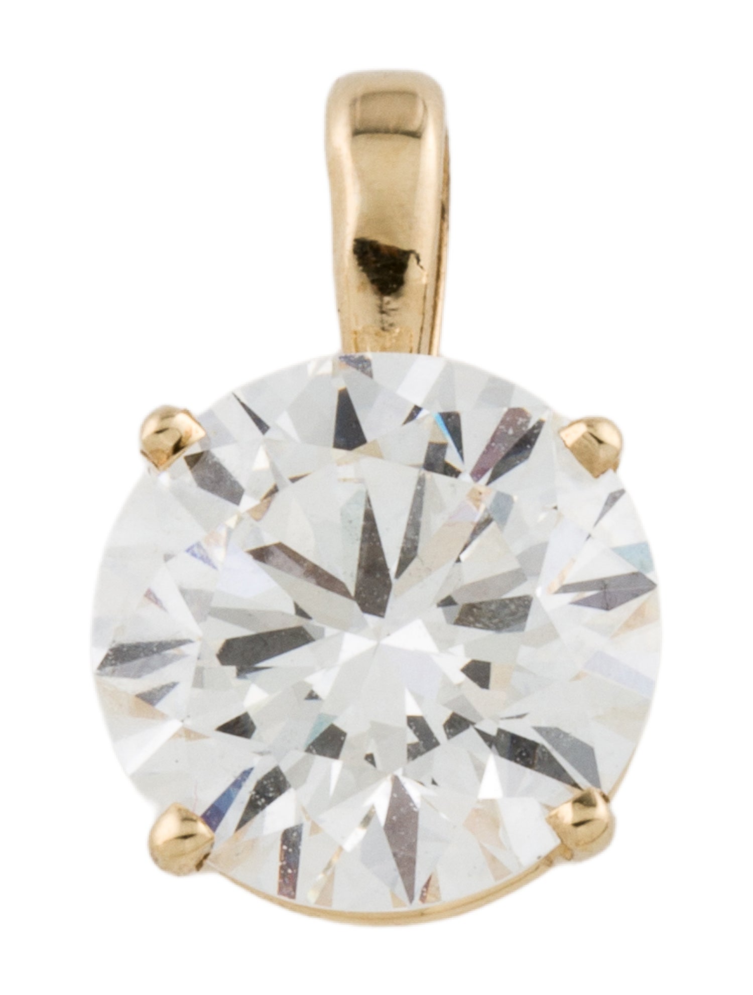 Pendant 14K 4.36ctw Lab-Grown Diamond Solitaire Pendant