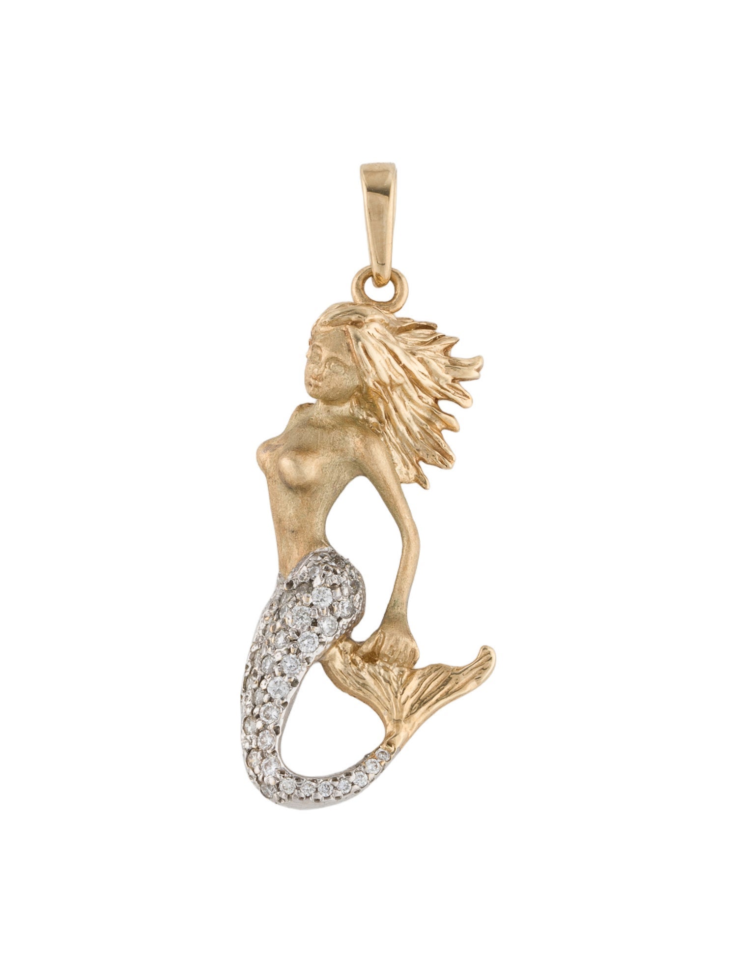 Pendant 14K Diamond Mermaid