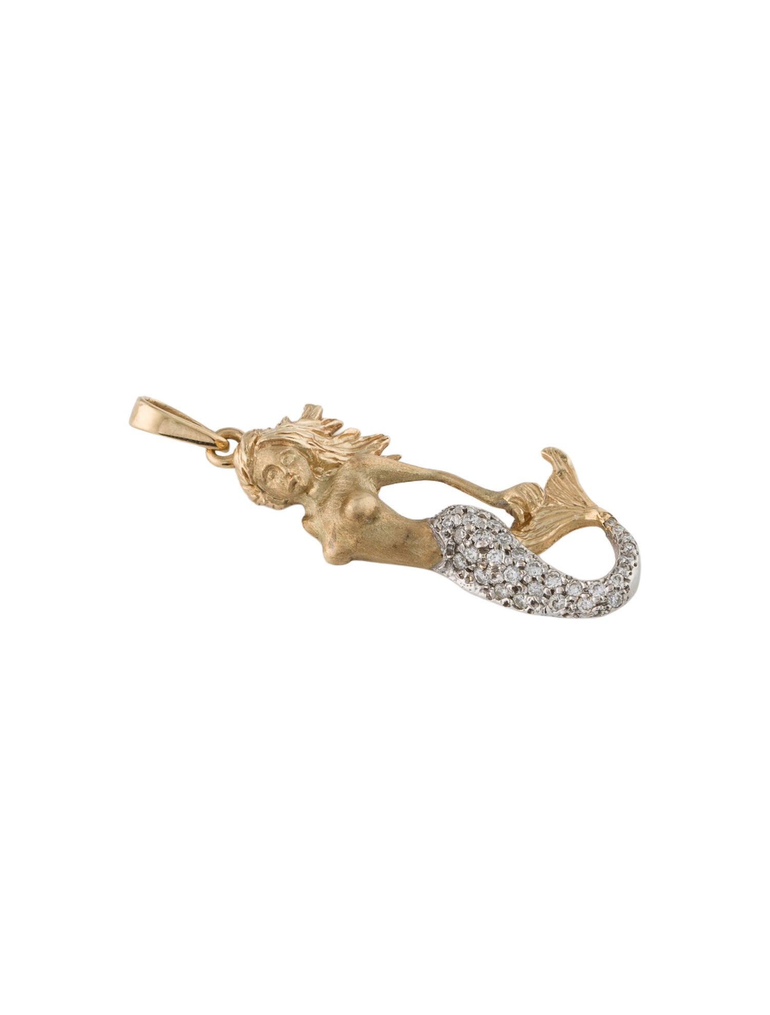 Pendant 14K Diamond Mermaid