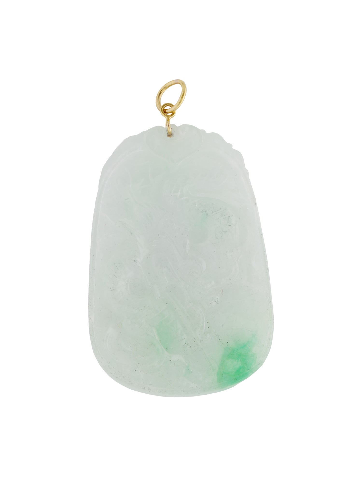 Pendant 14K Jadeite Dragon Pendant