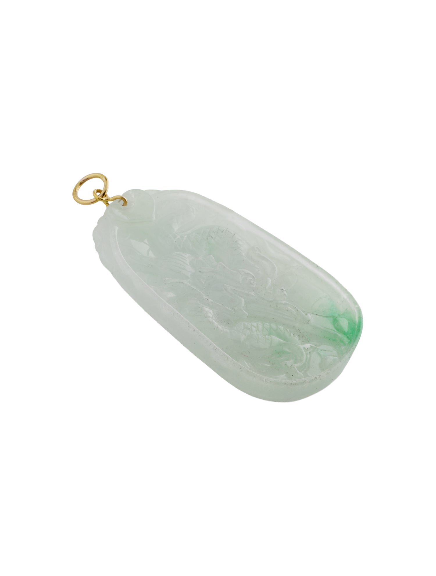 Pendant 14K Jadeite Dragon Pendant
