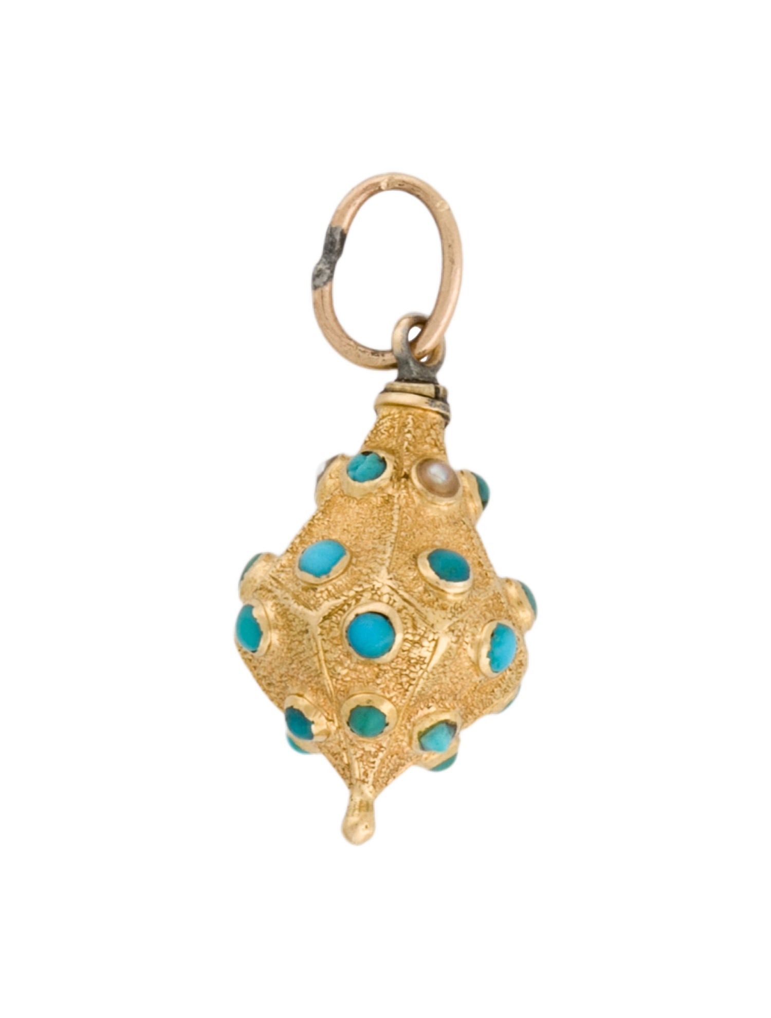 Pendant 18K Turquoise & Pearl