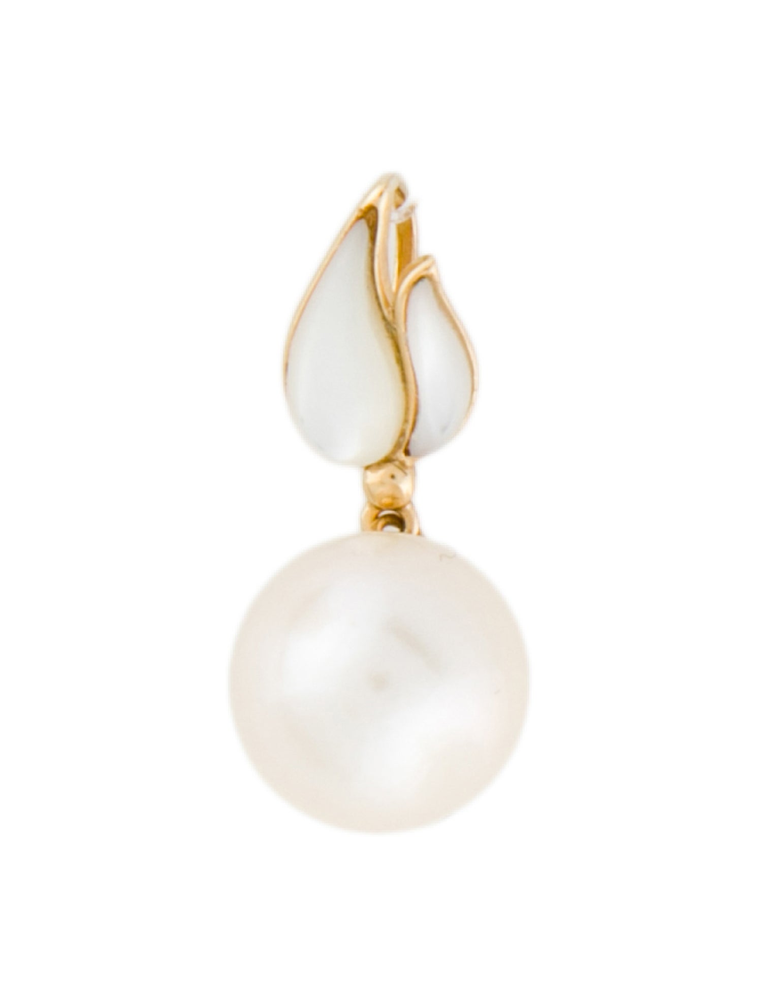 Pendant 18K Mother of Pearl & Pearl Drop Pendant