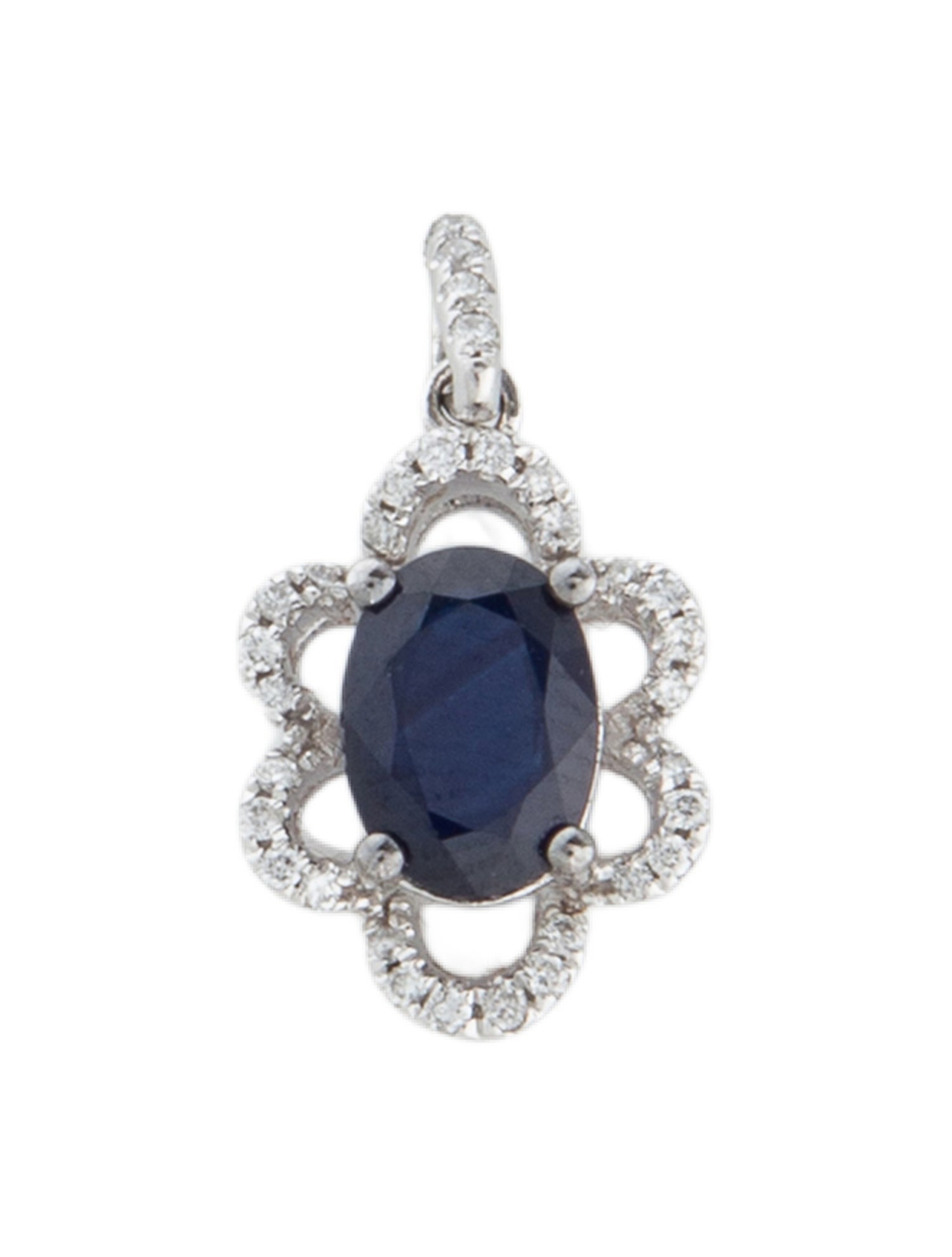 Pendant 14K Sapphire & Diamond Pendant