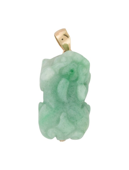 Pendant 14K Jadeite Foo Dog Pendant