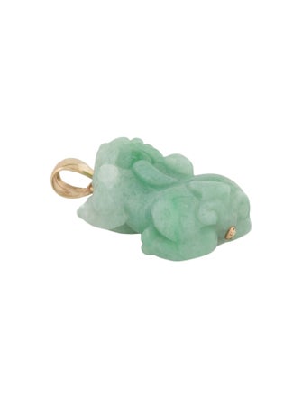 Pendant 14K Jadeite Foo Dog Pendant