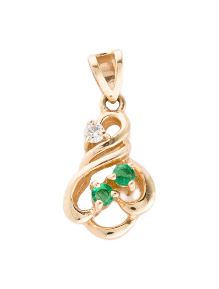 Pendant 14K Diamond & Emerald Pendant