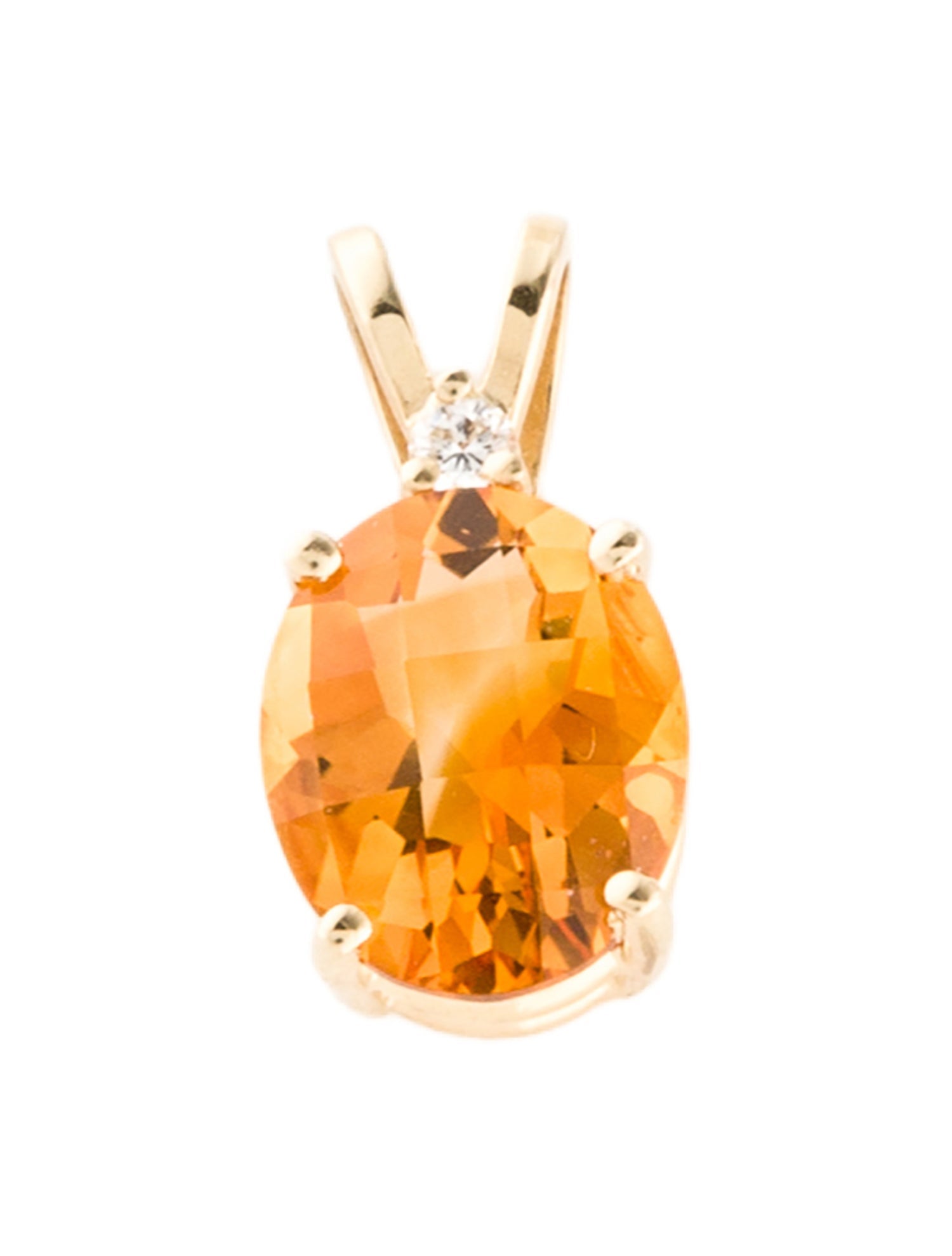 Pendant 14K Citrine & Diamond Pendant