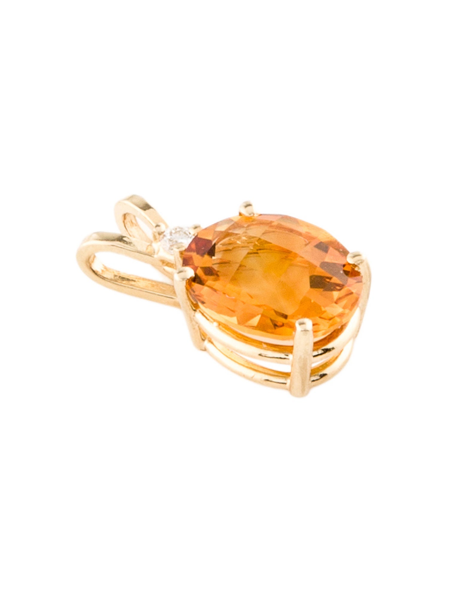 Pendant 14K Citrine & Diamond Pendant