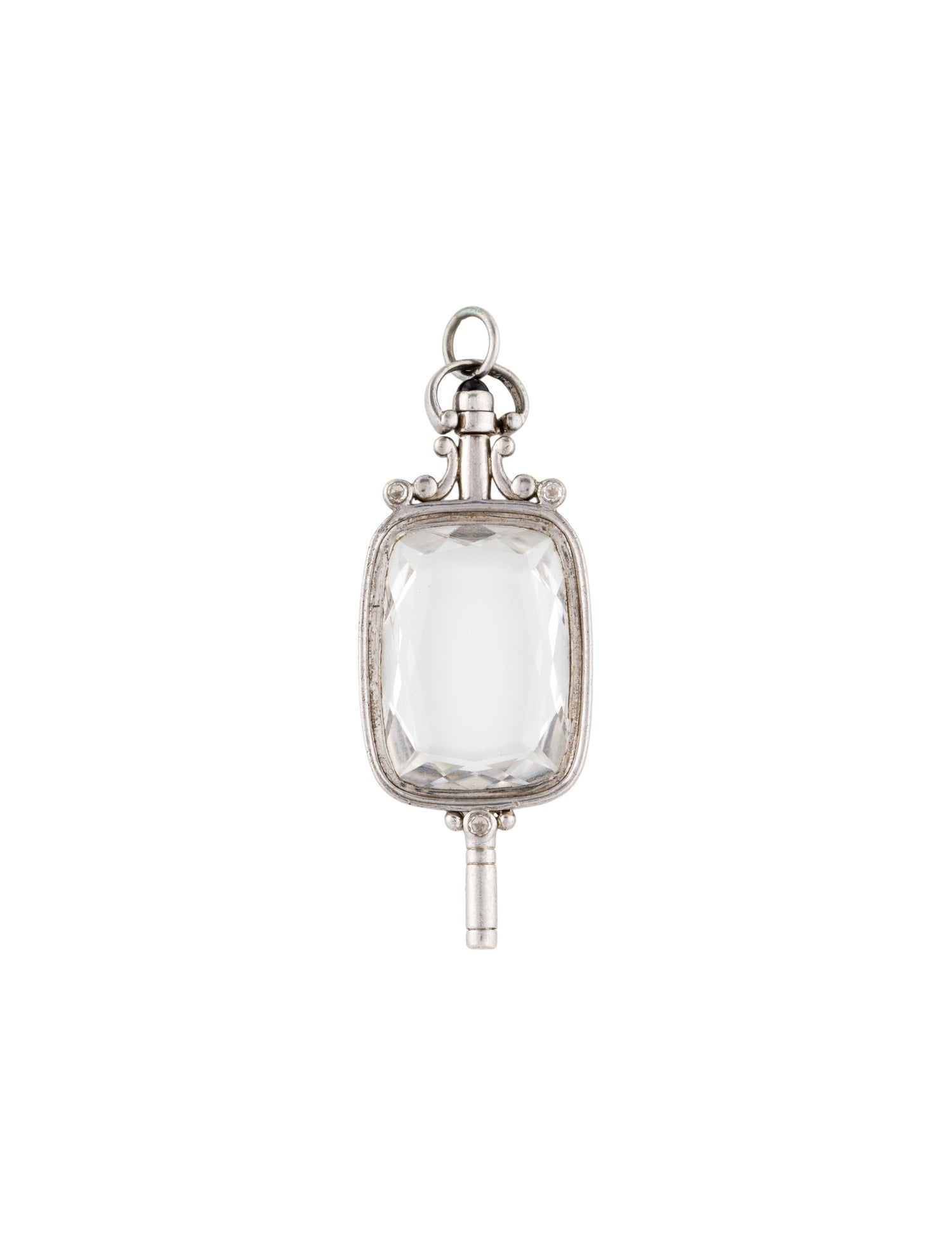 Monica Rich Kosann Quartz, Onyx & Sapphire Rectangular Key Pendant