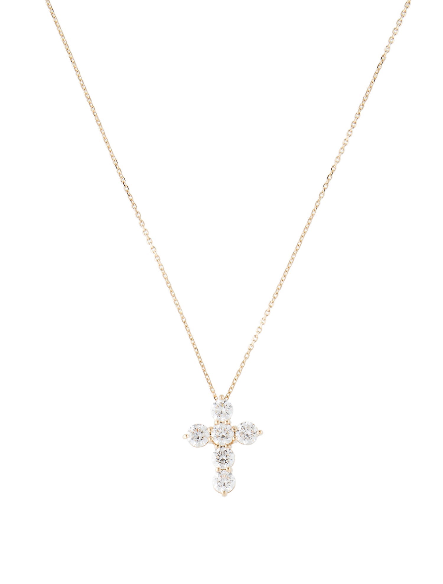 Pendant 14K 1.00ctw Lab-Grown Diamond Cross Pendant Necklace
