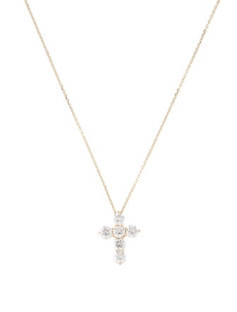 Pendant 14K 1.00ctw Lab-Grown Diamond Cross Pendant Necklace