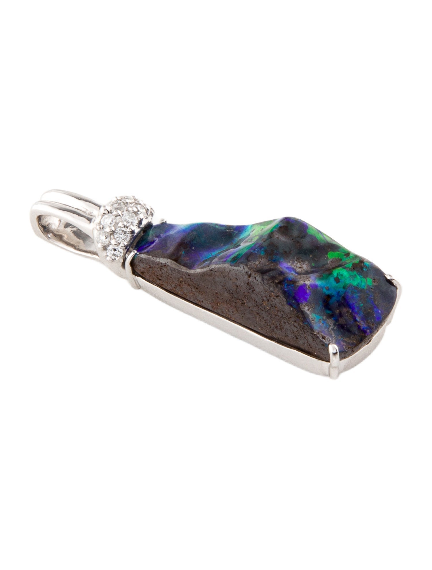 Pendant 18K Boulder Opal & Diamond Pendant