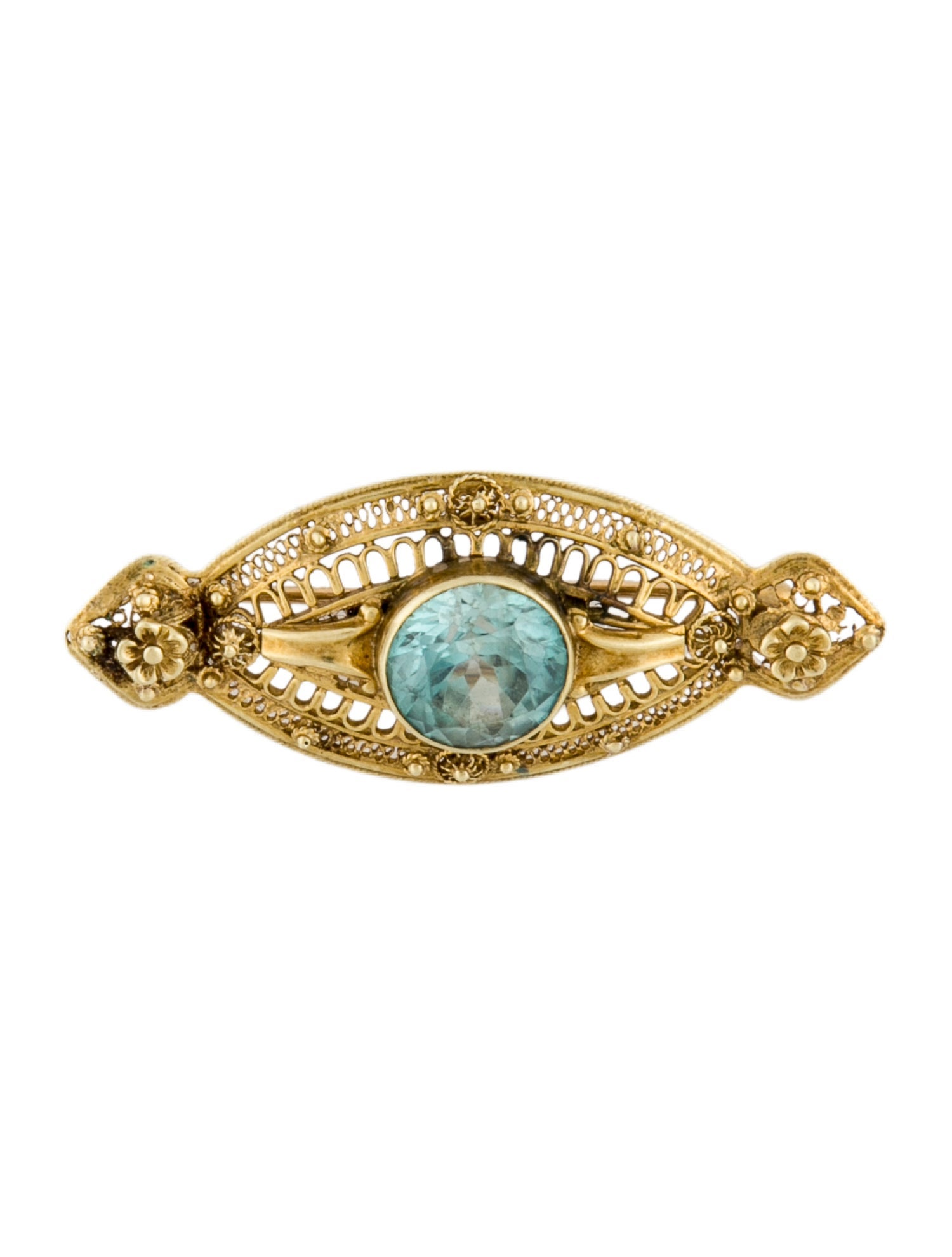 Pendant 14K 2.76ct Zircon Brooch