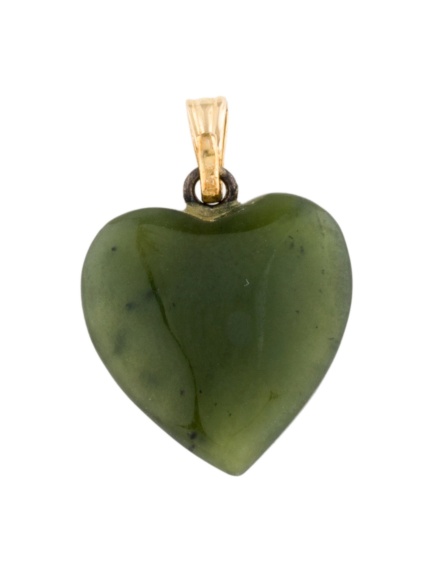 Pendant 14K Nephrite Heart Pendant