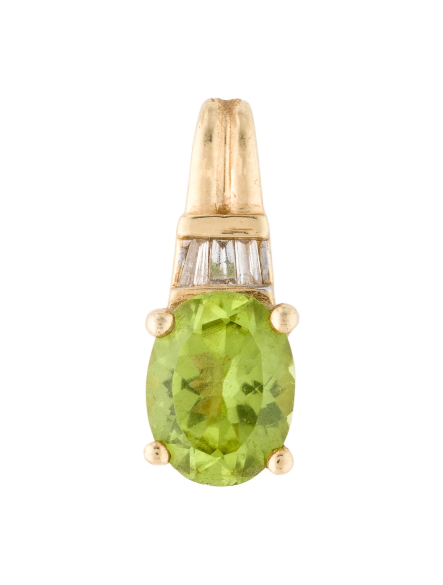 Pendant 14K 1.94 ct Peridot & Diamond Pendant