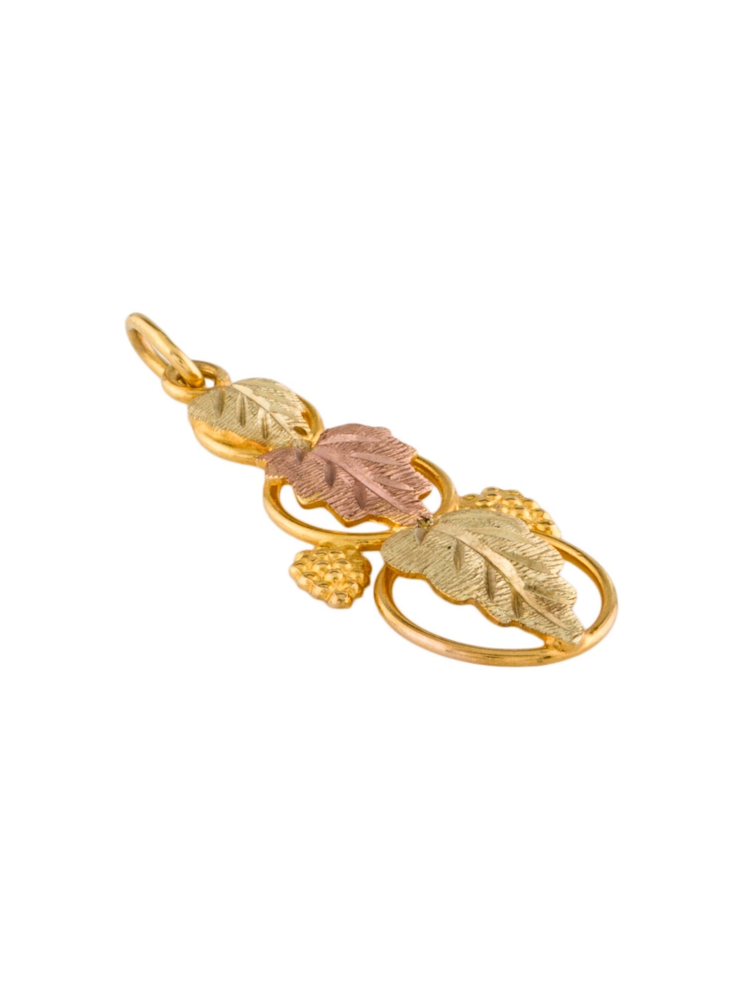 Pendant 10K Two Tone Leaf Pendant