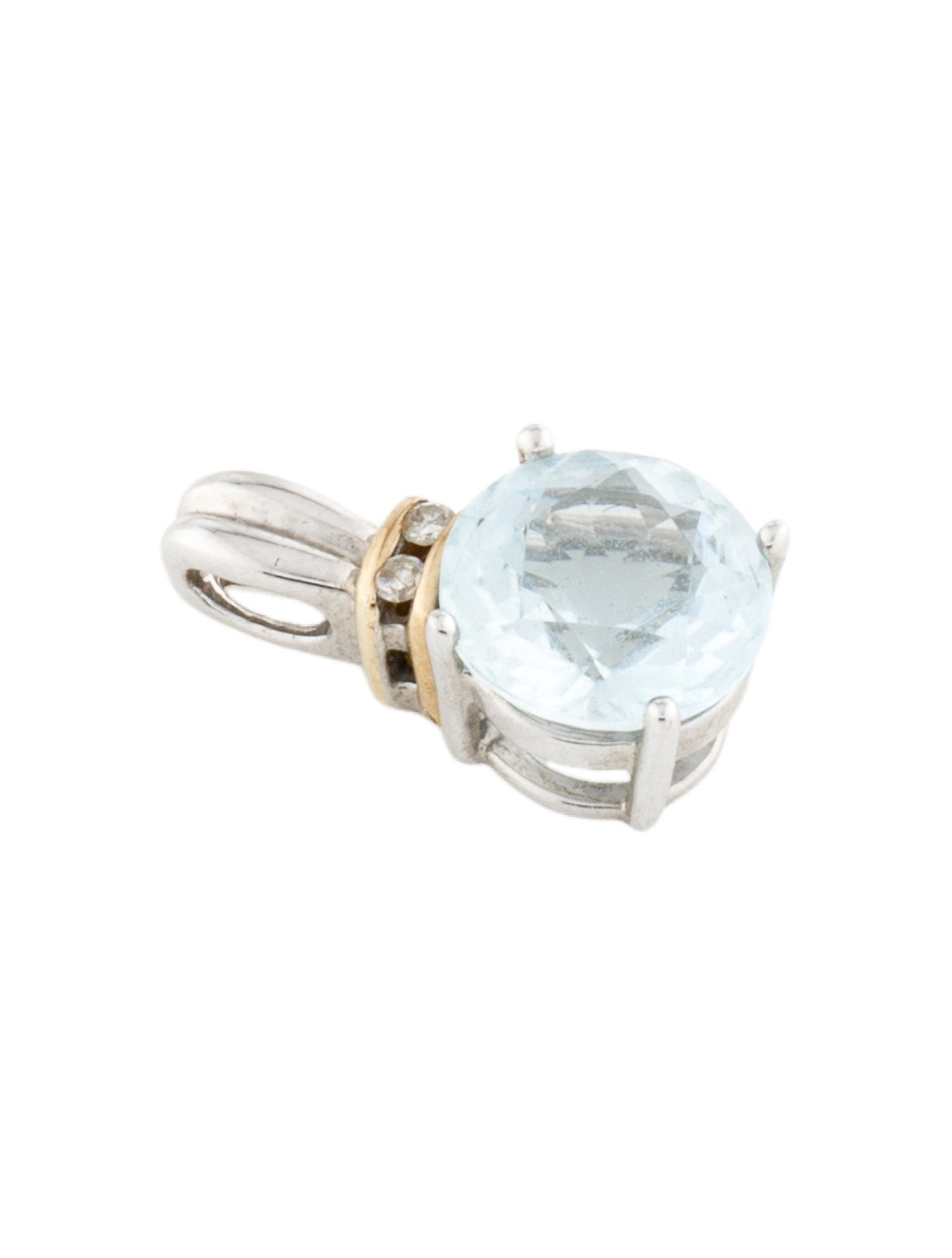 Pendant 10K 1.60ct Aquamarine & Diamond Pendant