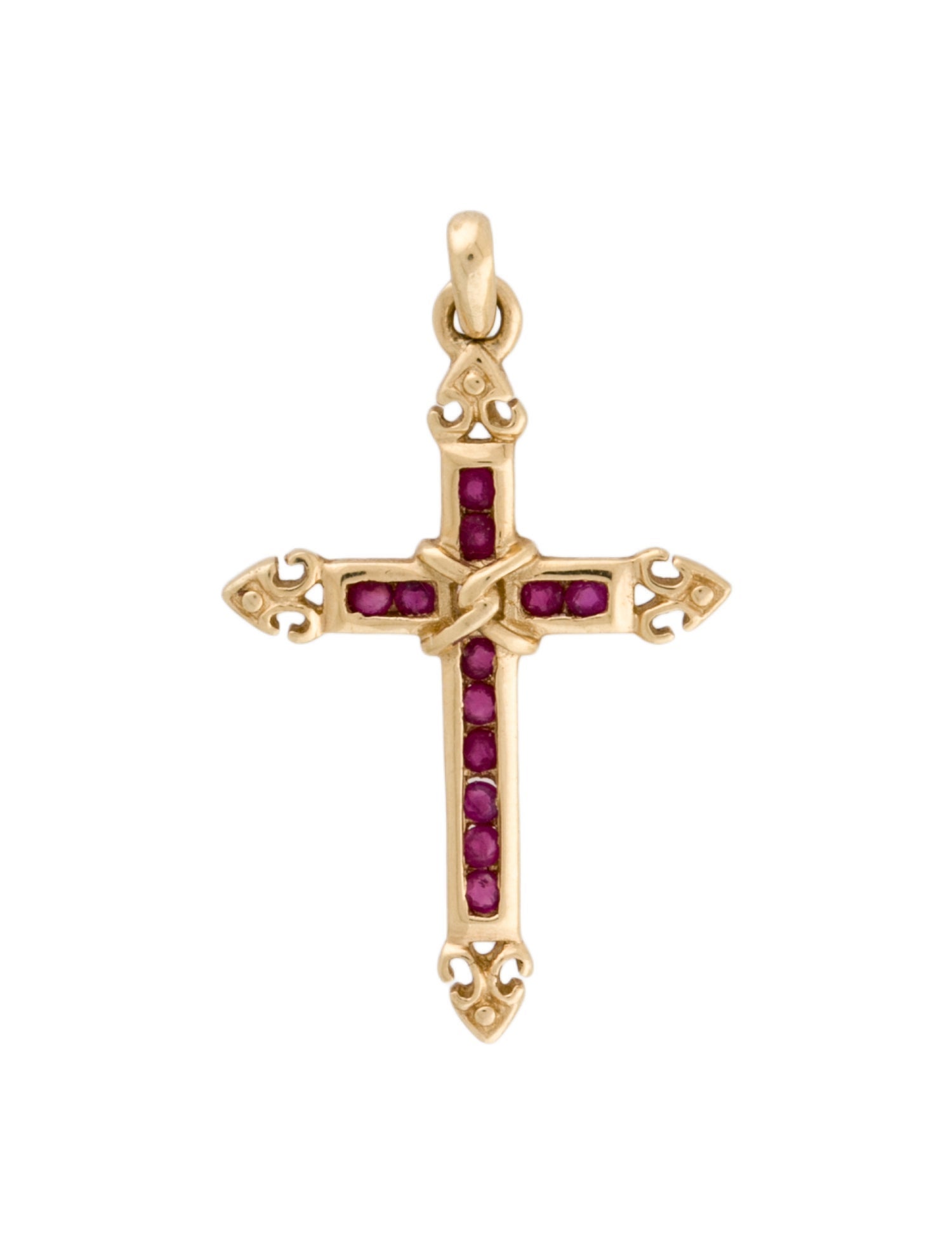 Pendant 14K Ruby Cross Pendant